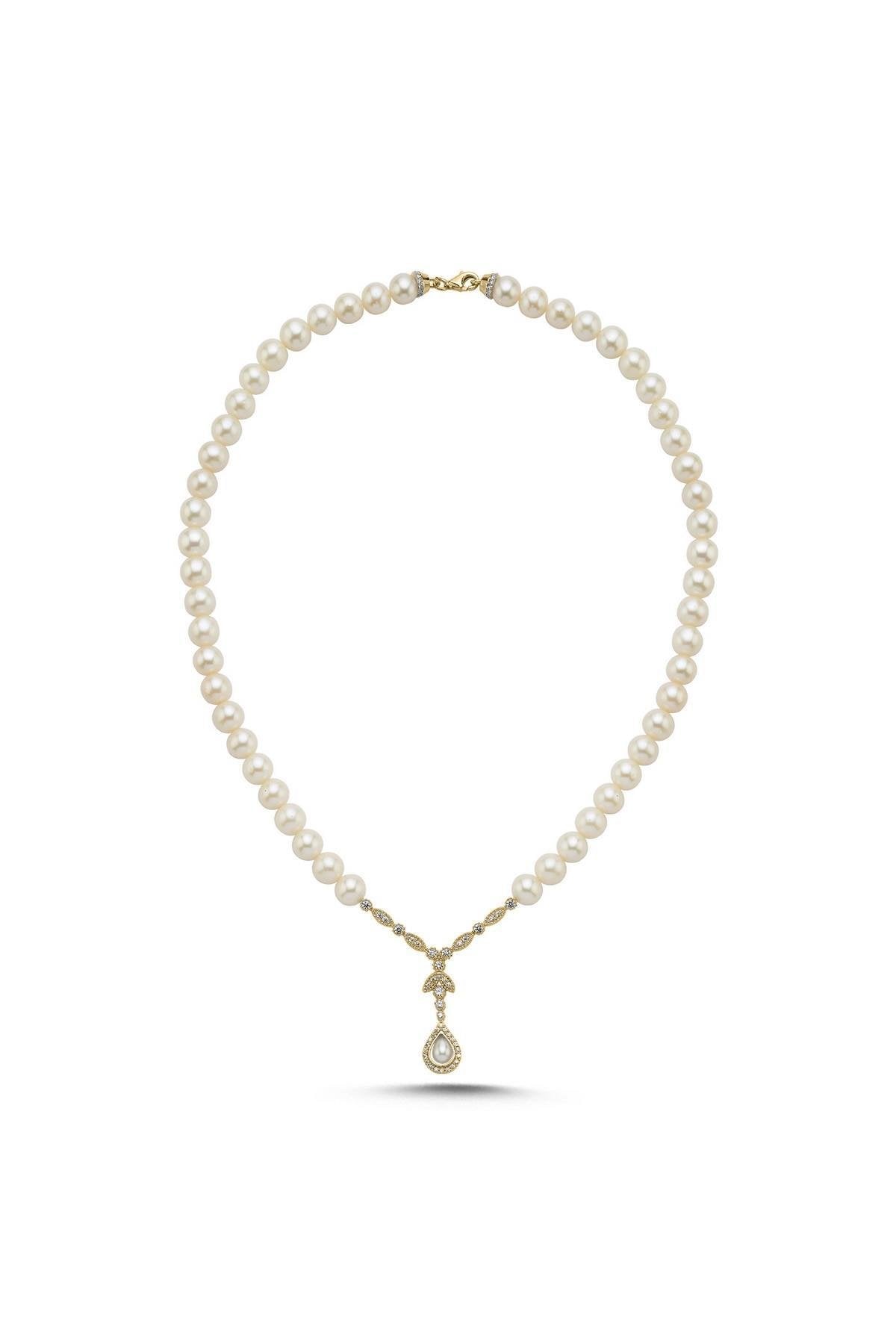 Damla Taşlı Doğal İncili Kolye