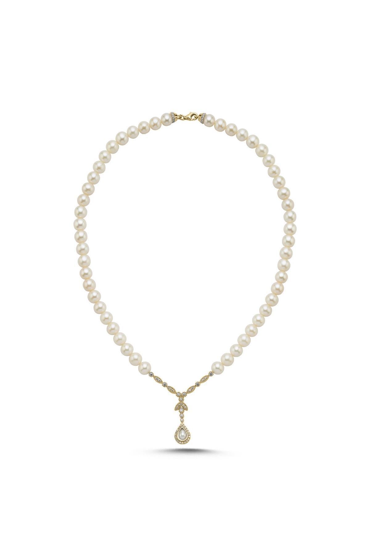 Damla Taşlı Doğal İncili Kolye