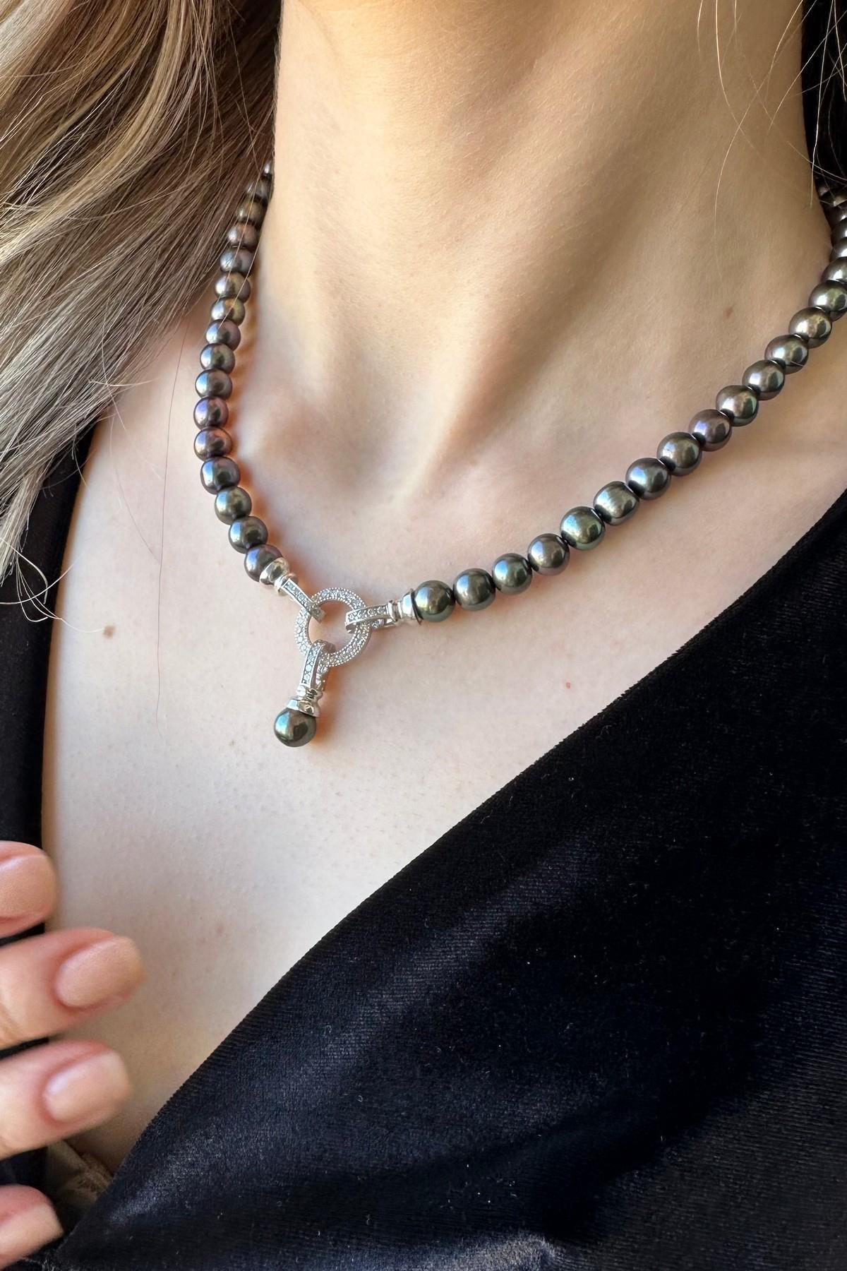 Halka Kilitli Doğal İnci Kolye