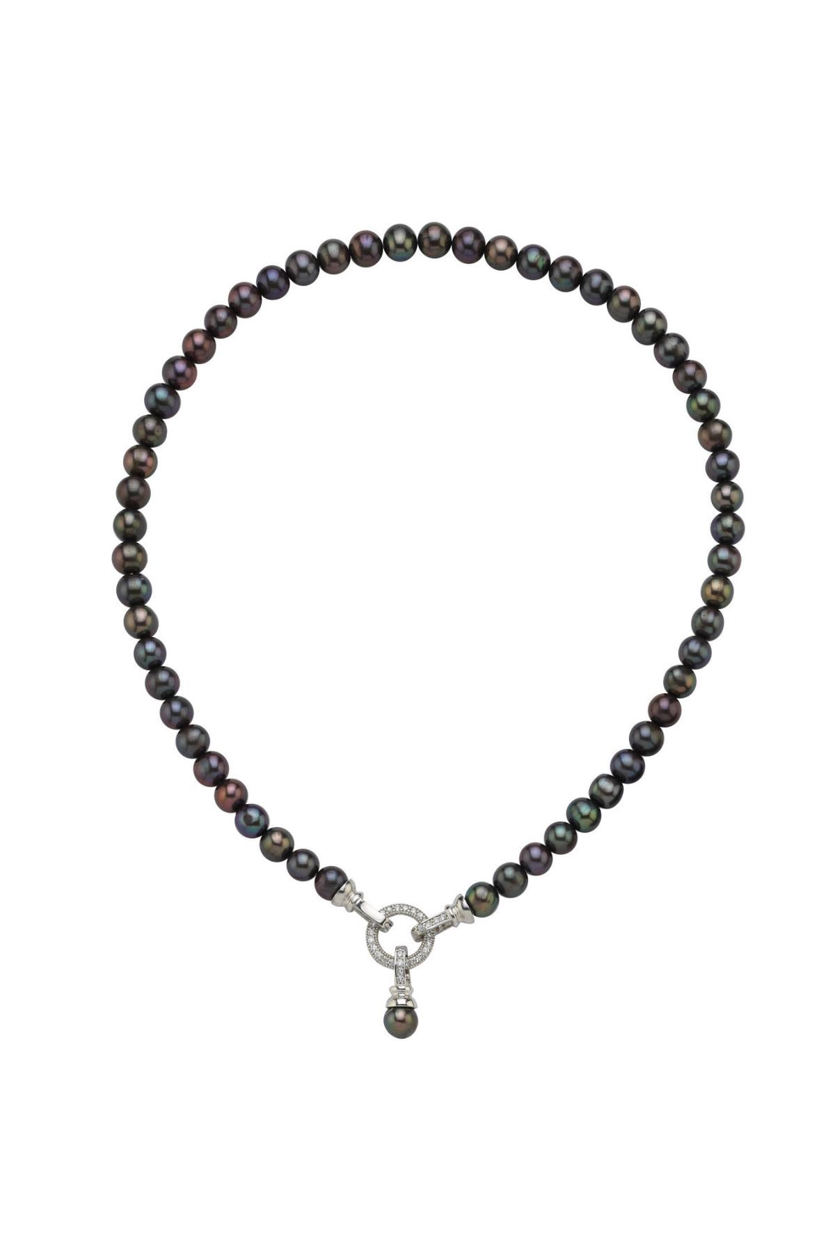 Halka Kilitli Doğal İnci Kolye