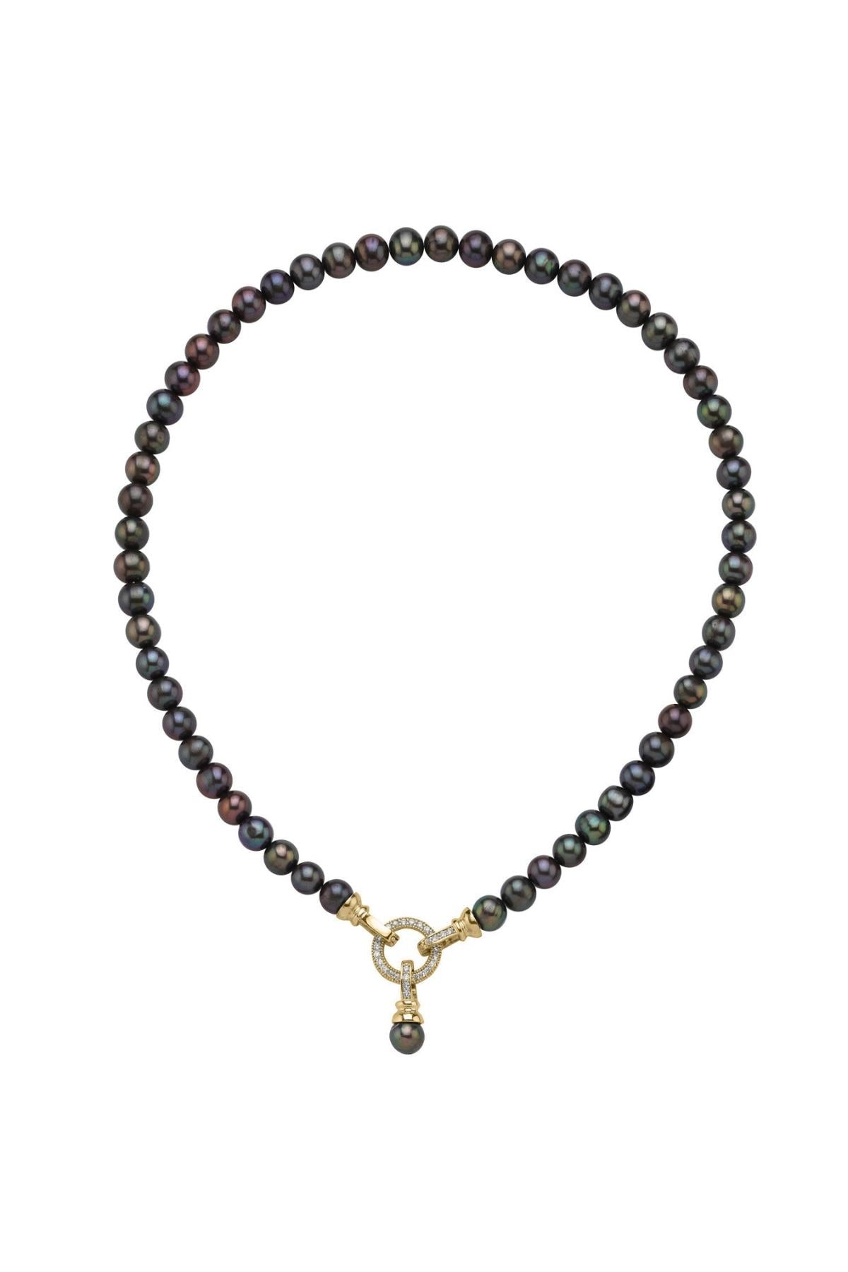 Halka Kilitli Doğal İnci Kolye