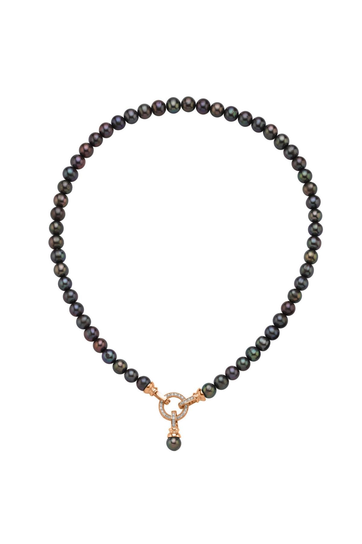 Halka Kilitli Doğal İnci Kolye