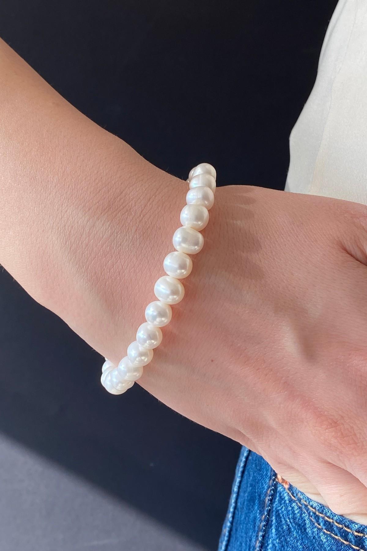 Sıralı Doğal İnci Bileklik