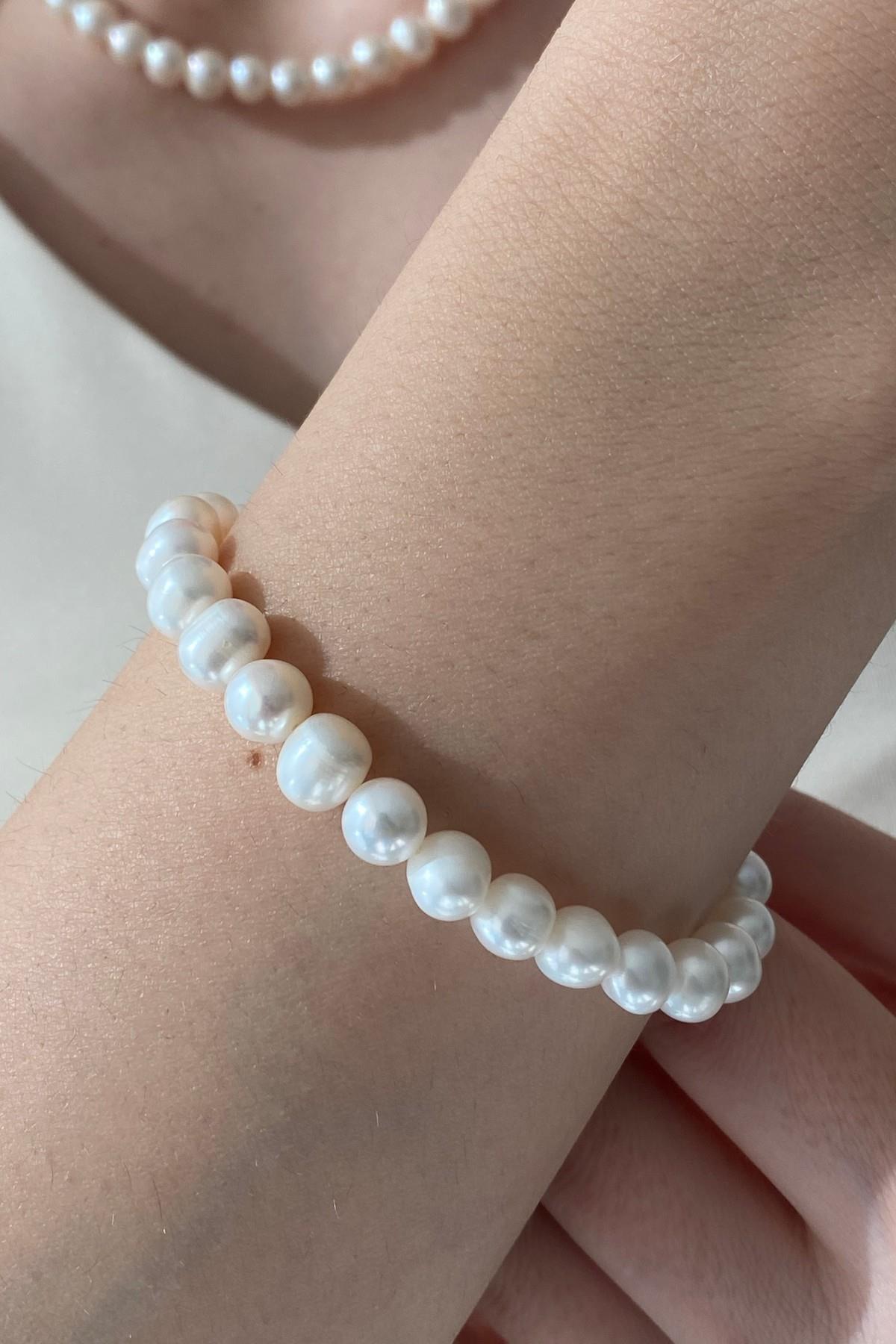 Sıralı Doğal İnci Bileklik