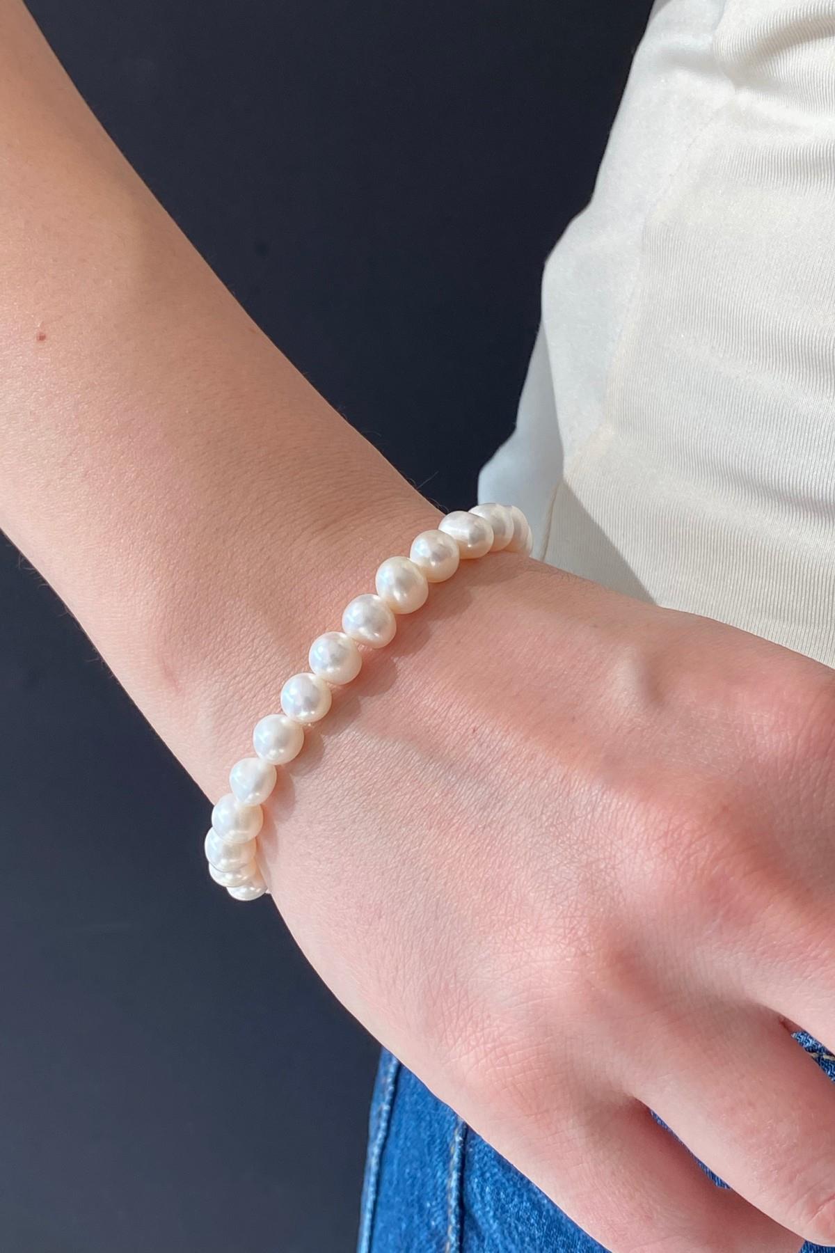 Sıralı Doğal İnci Bileklik