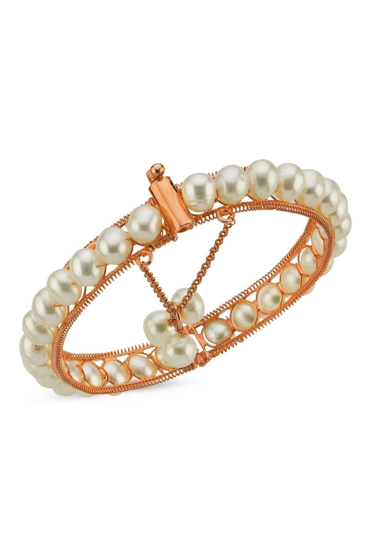 Tek Sıra Doğal İnci Kelepçe Bileklik