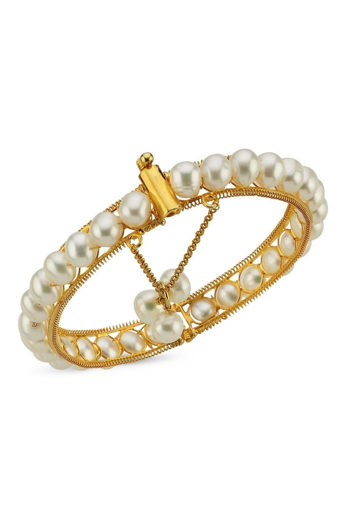 Tek Sıra Doğal İnci Kelepçe Bileklik