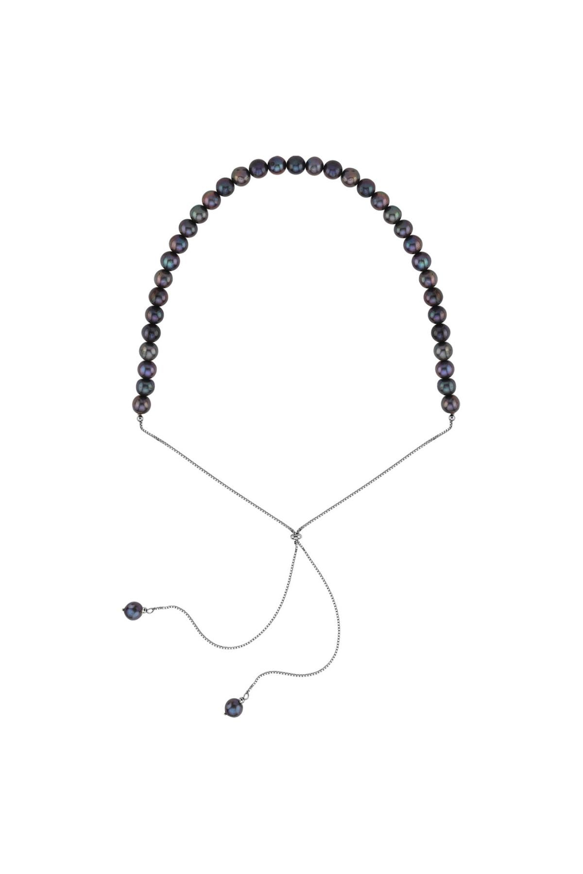 Yarı Doğal İnci Yarı Zincir Asansörlü Kolye