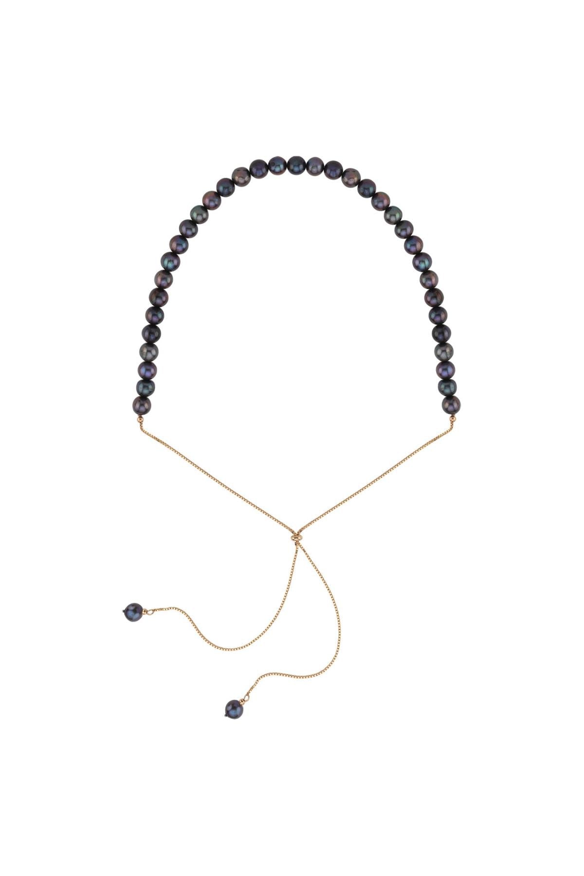 Yarı Doğal İnci Yarı Zincir Asansörlü Kolye