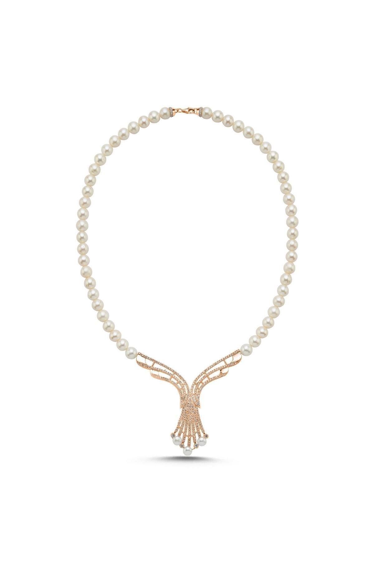 Zirkon Taşlı Doğal İnci Gerdanlık