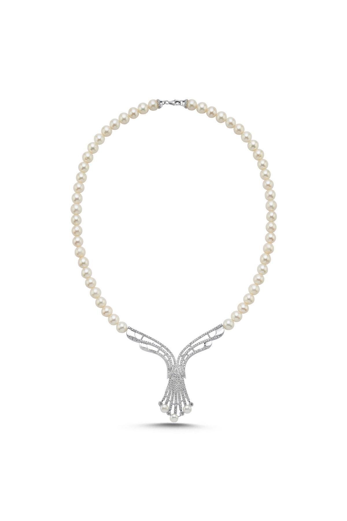 Zirkon Taşlı Doğal İnci Gerdanlık