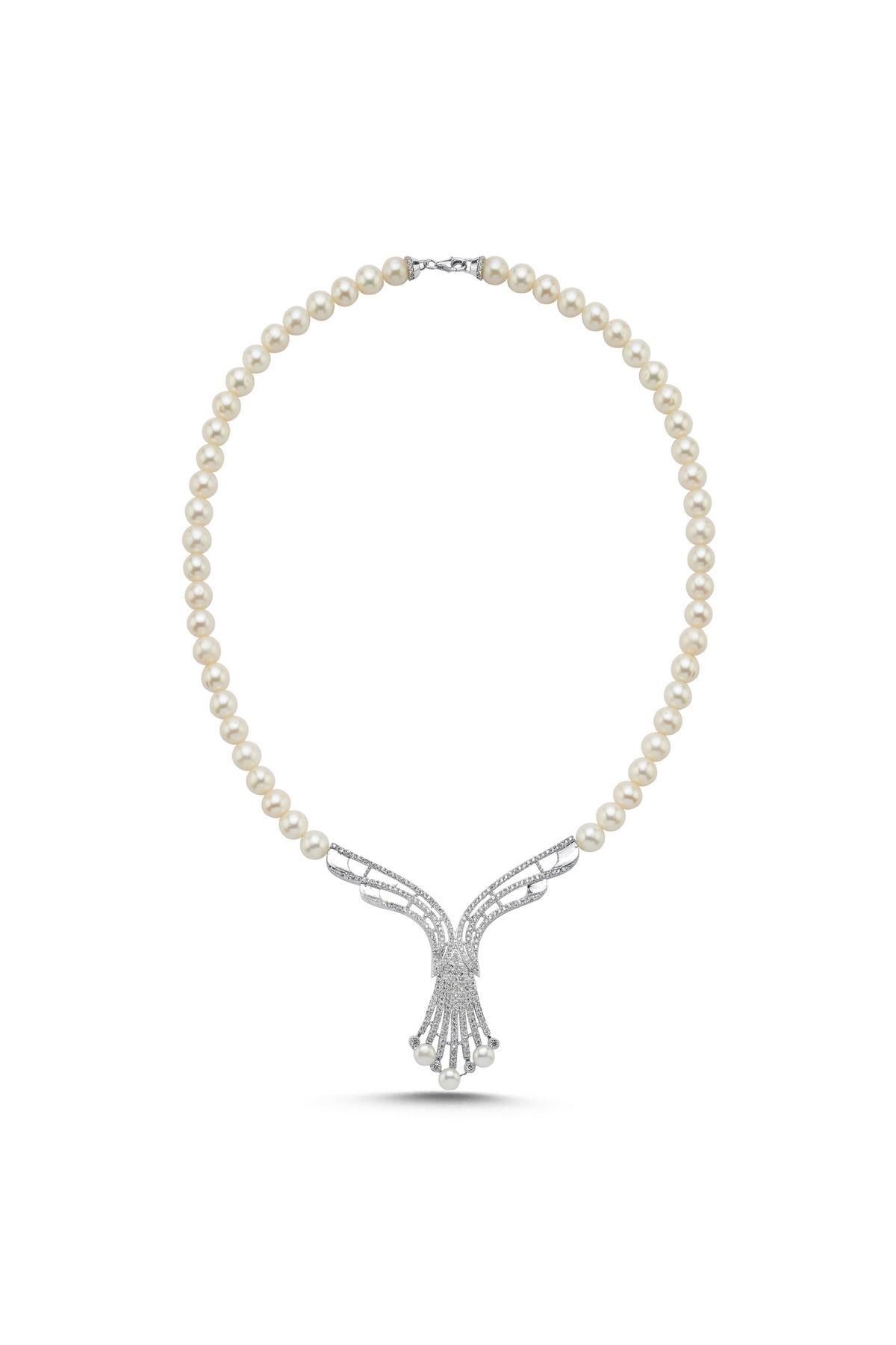 Zirkon Taşlı Doğal İnci Gerdanlık