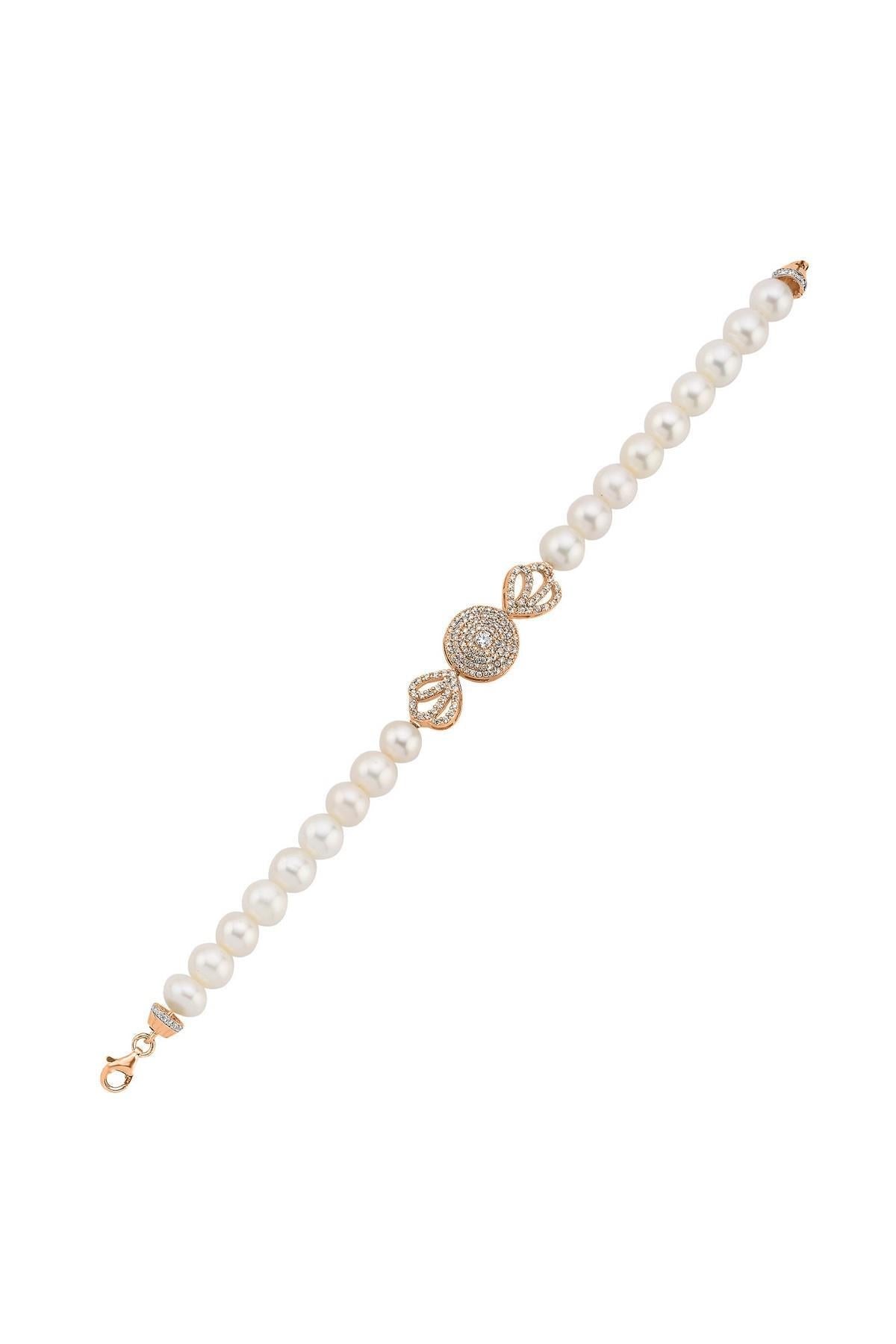 Zirkon Taşlı İnci Bileklik