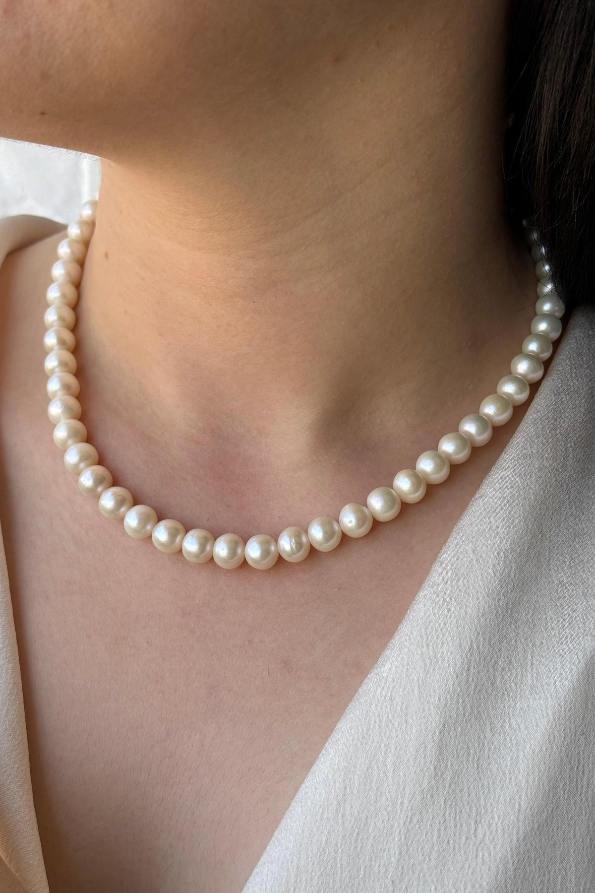 Gemici Kilit Doğal İnci Kolye