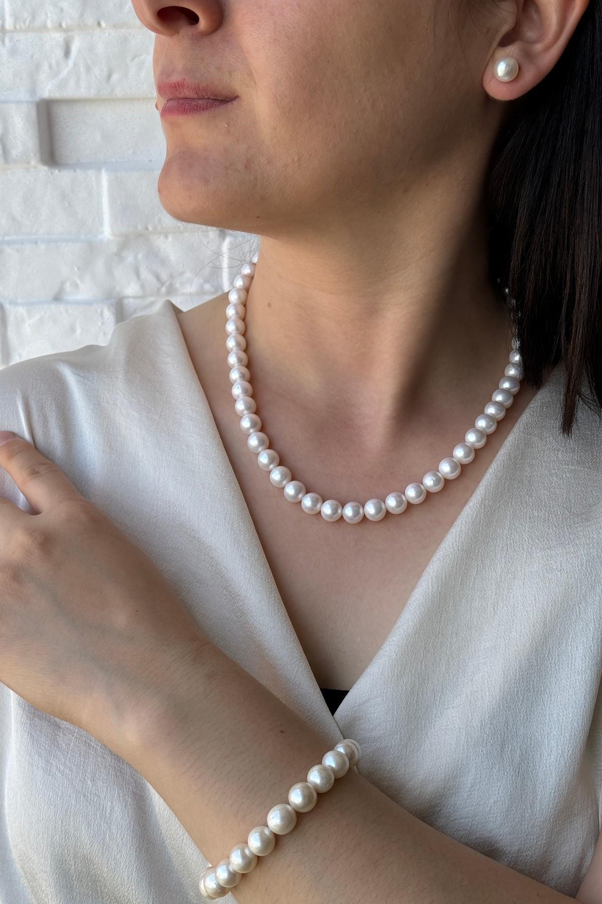 Gemici Kilit Doğal İnci Kolye