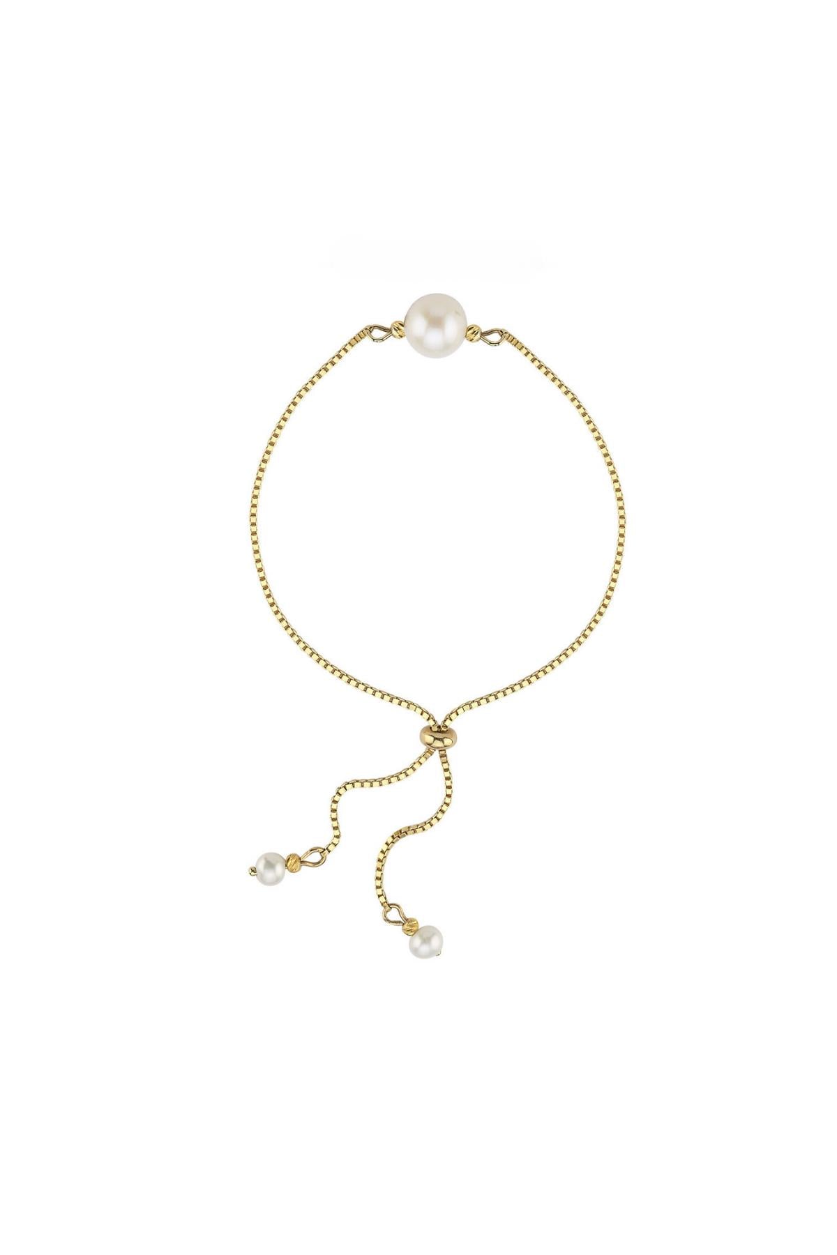 Asansör Zincirli Doğal İnci Bileklik