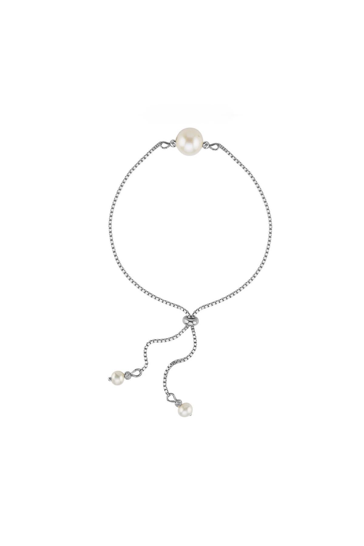 Asansör Zincirli Doğal İnci Bileklik