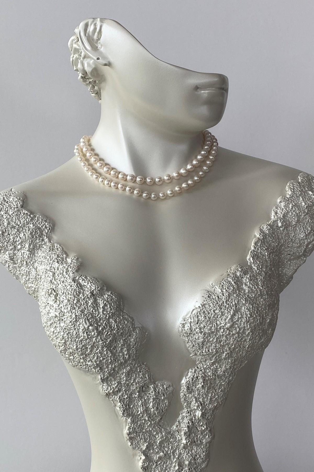 Düğümlü Doğal Tatlı Su İncisi Kolye