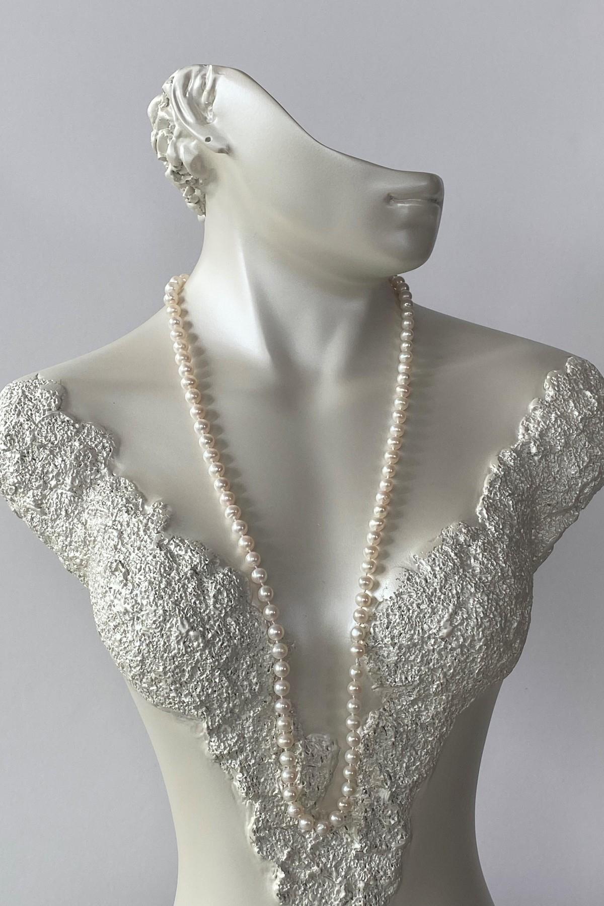 Düğümlü Doğal Tatlı Su İncisi Kolye