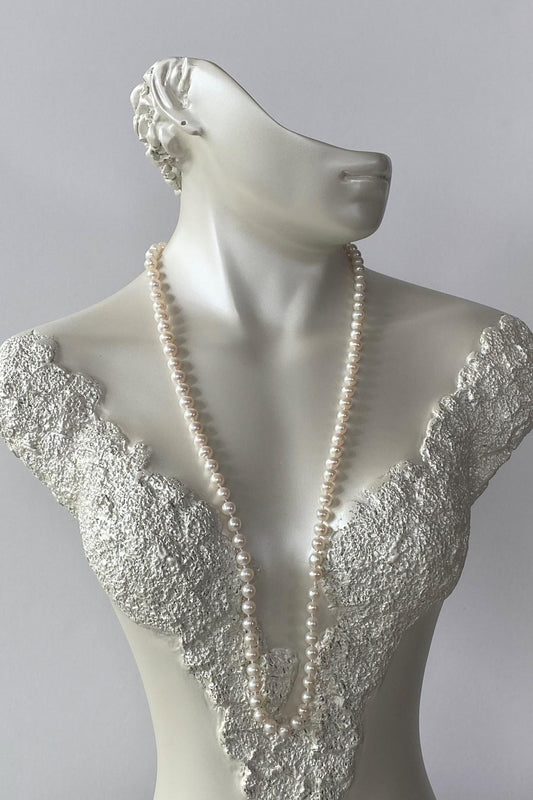 Düğümlü Doğal Tatlı Su İncisi Kolye