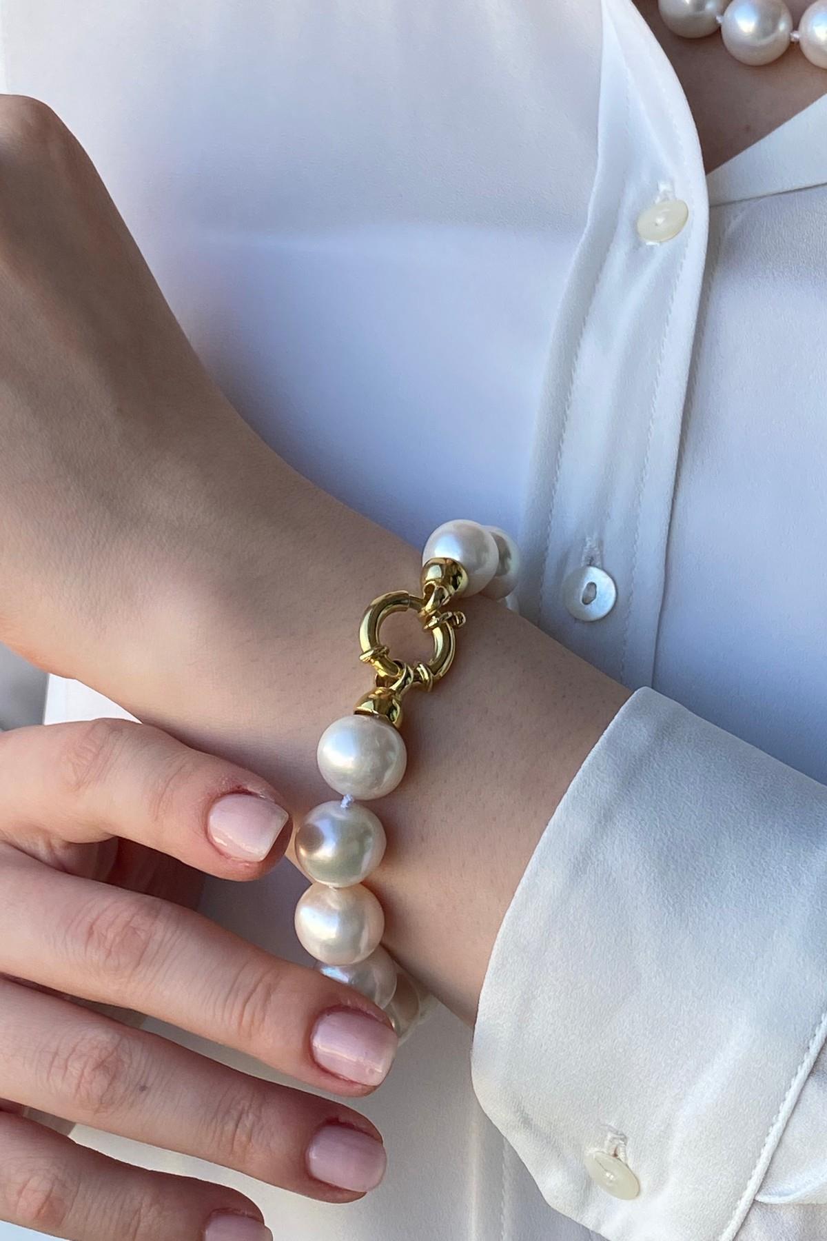 Halka Kilit Doğal İnci Bileklik