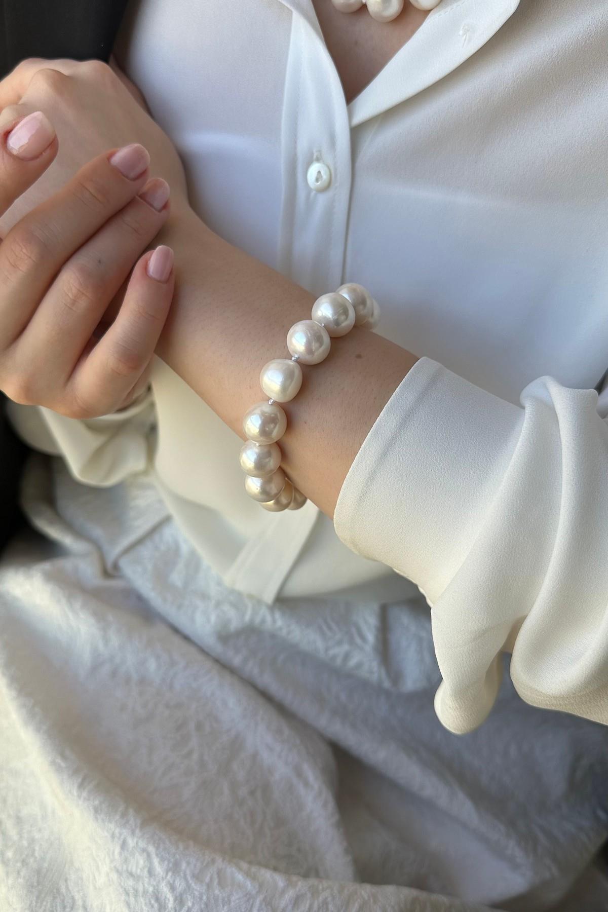 Halka Kilit Doğal İnci Bileklik