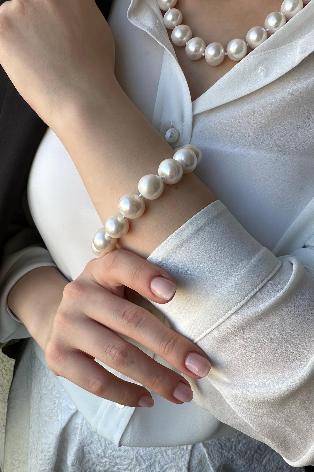 Halka Kilit Doğal İnci Bileklik