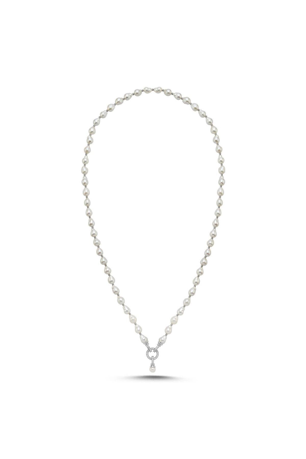 Halka Kilitli Dorikalı Doğal İnci Kolye