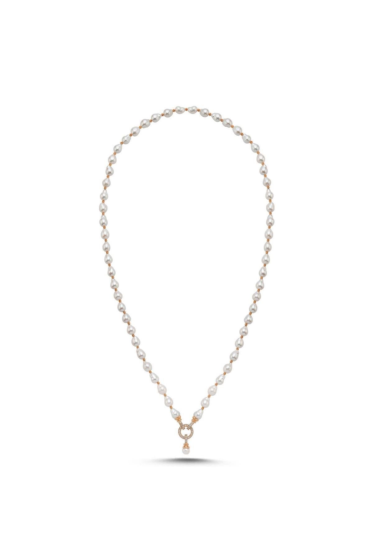 Halka Kilitli Dorikalı Doğal İnci Kolye