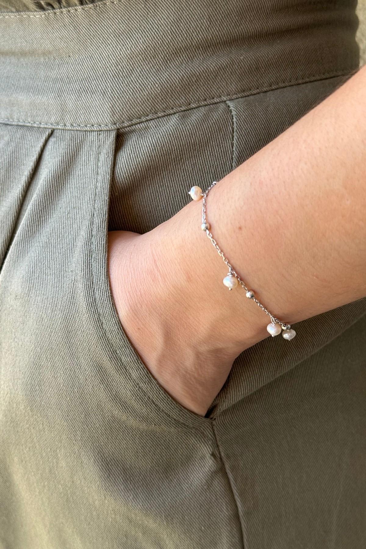 İncili Zincir Bileklik