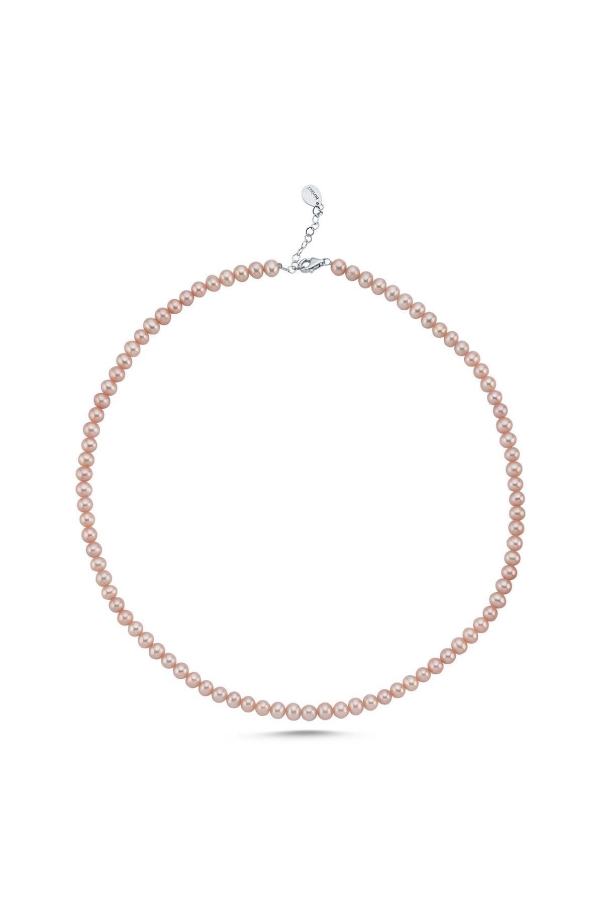 Pembe Sıralı Doğal İnci Kolye
