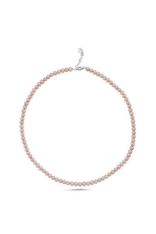 Pembe Sıralı Doğal İnci Kolye