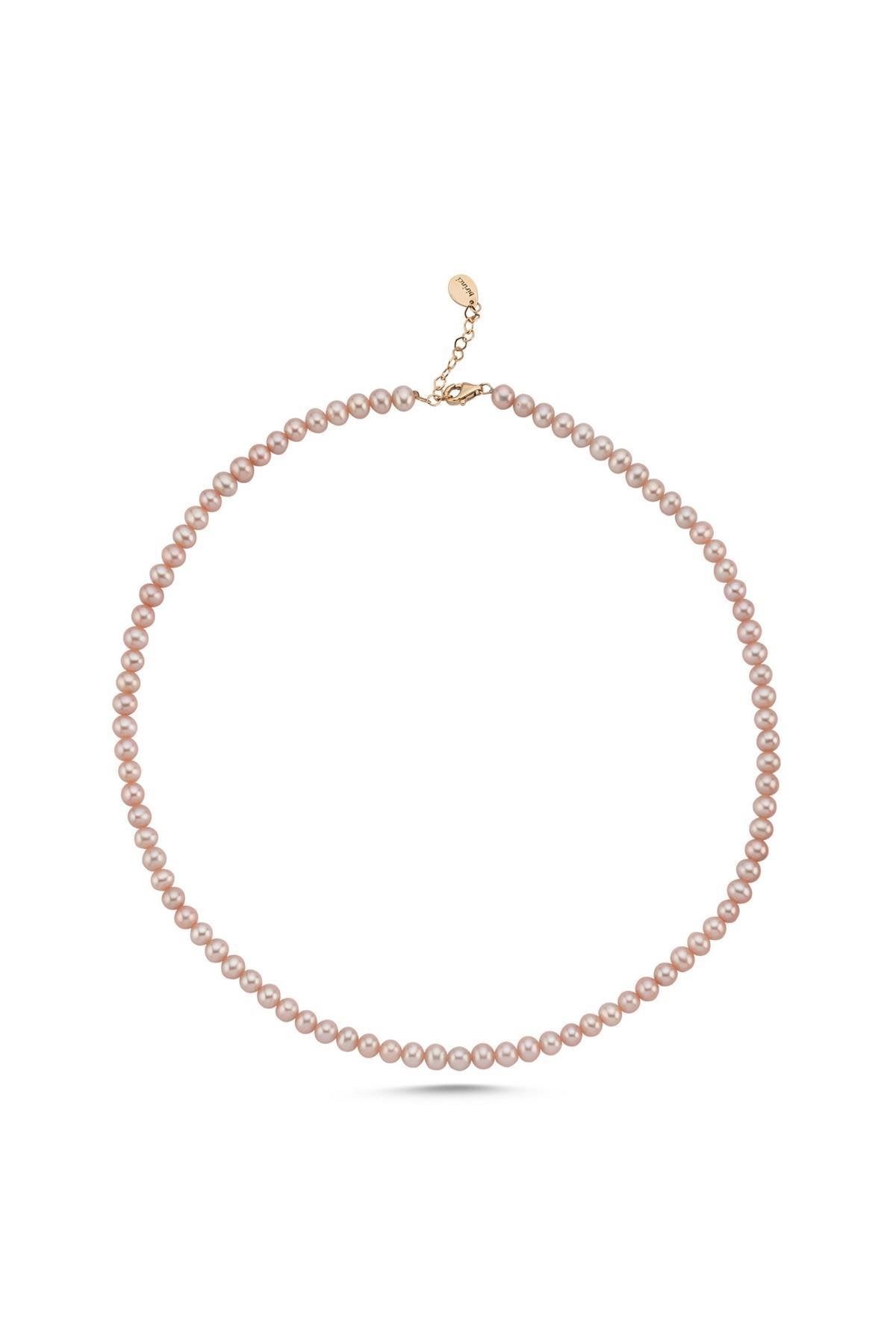 Pembe Sıralı Doğal İnci Kolye