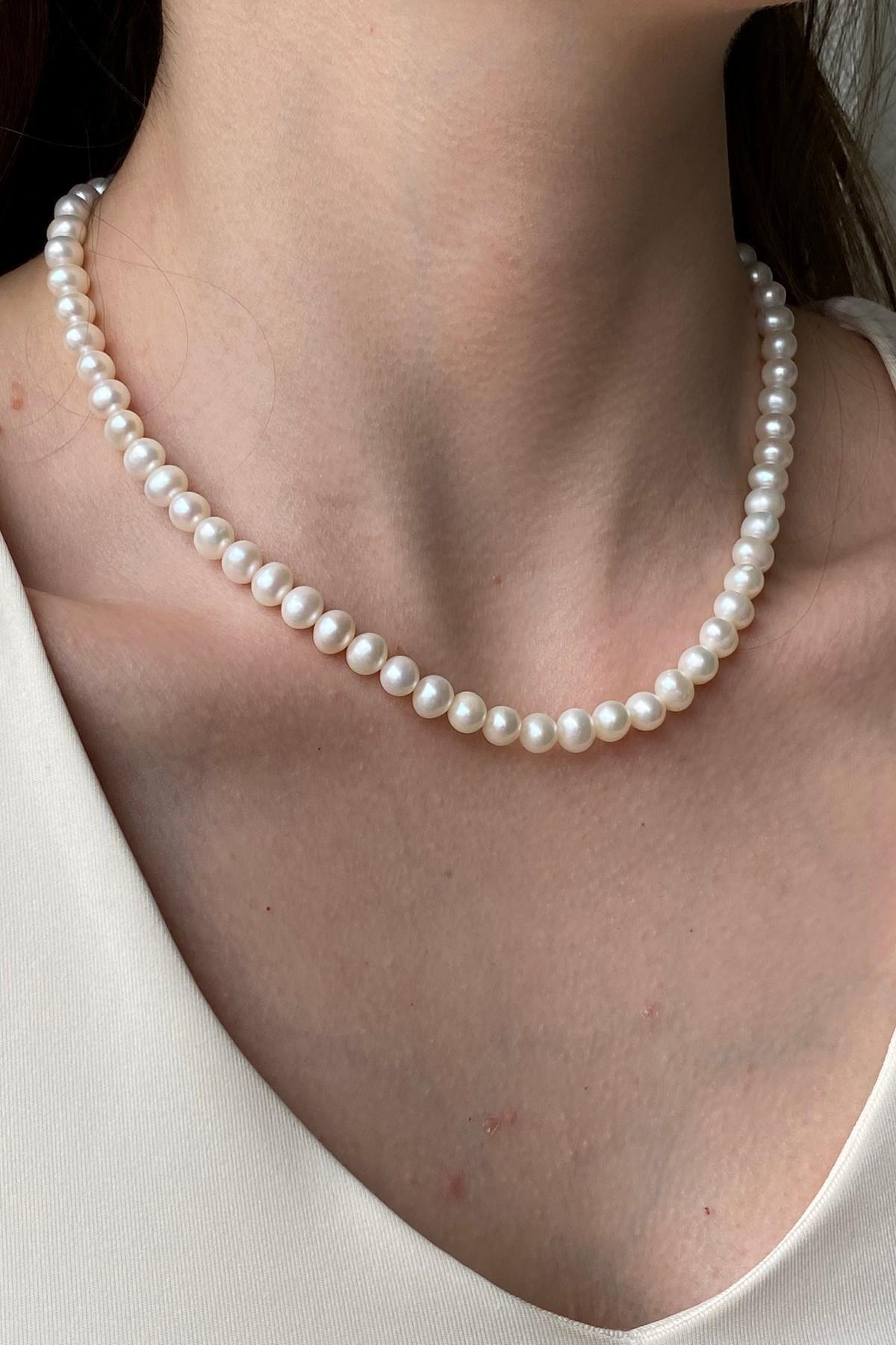 Sıralı Doğal İnci Kolye