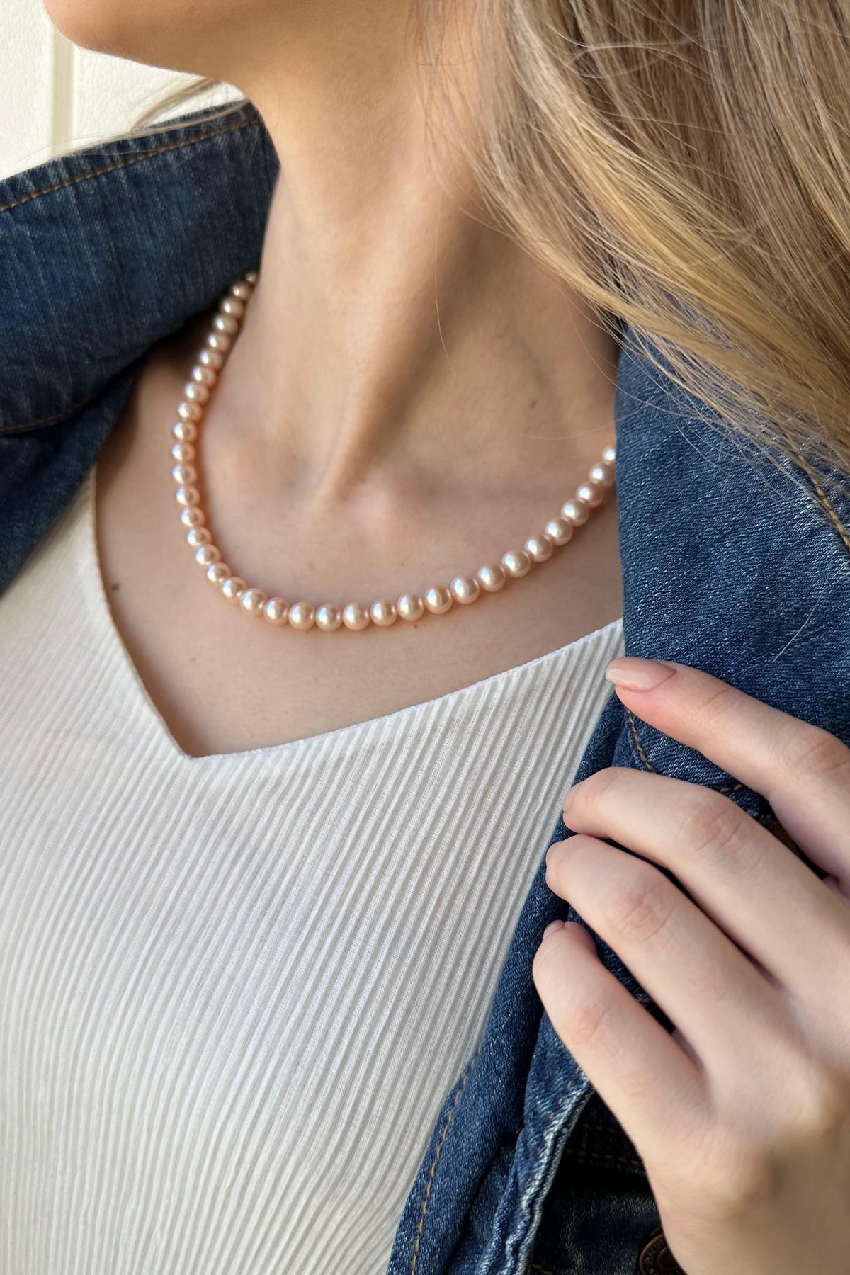 Sıralı Doğal İnci Kolye