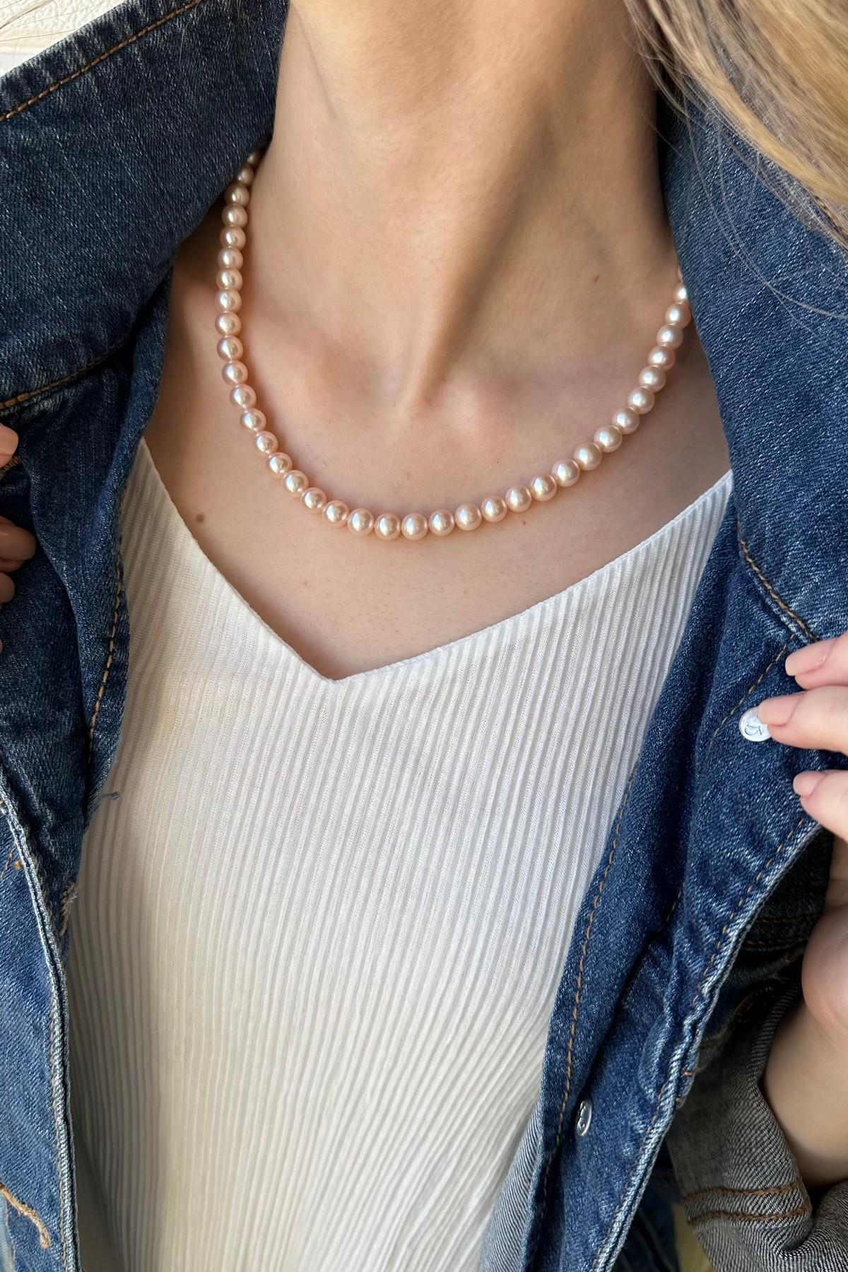 Sıralı Doğal İnci Kolye