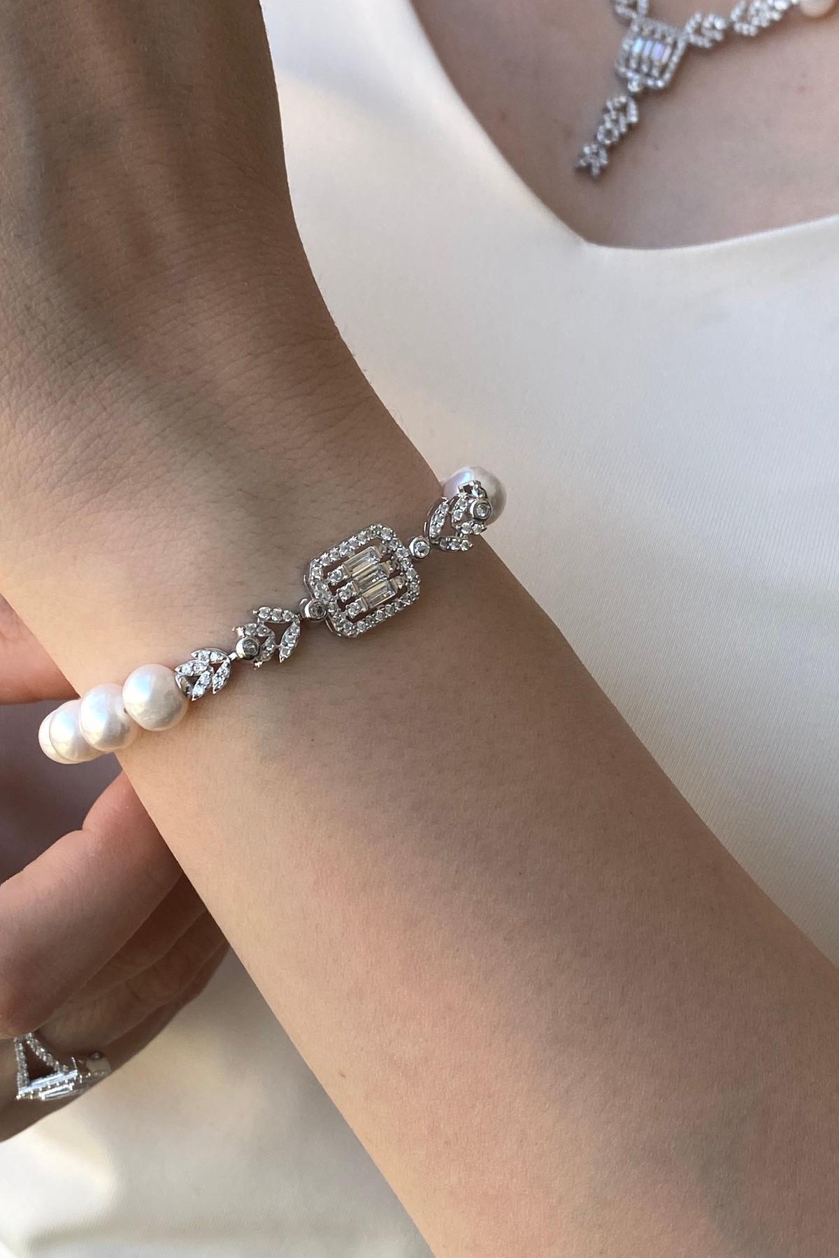 Baget Kesim Doğal İnci Bileklik