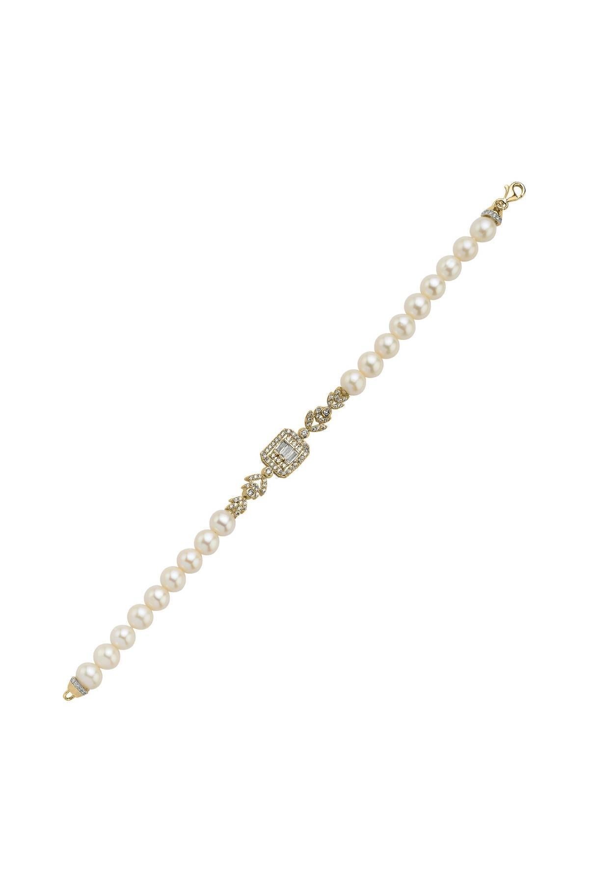 Baget Kesim Doğal İnci Bileklik