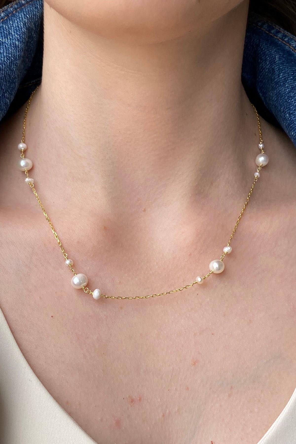 Doğal İnci Zincir Kolye