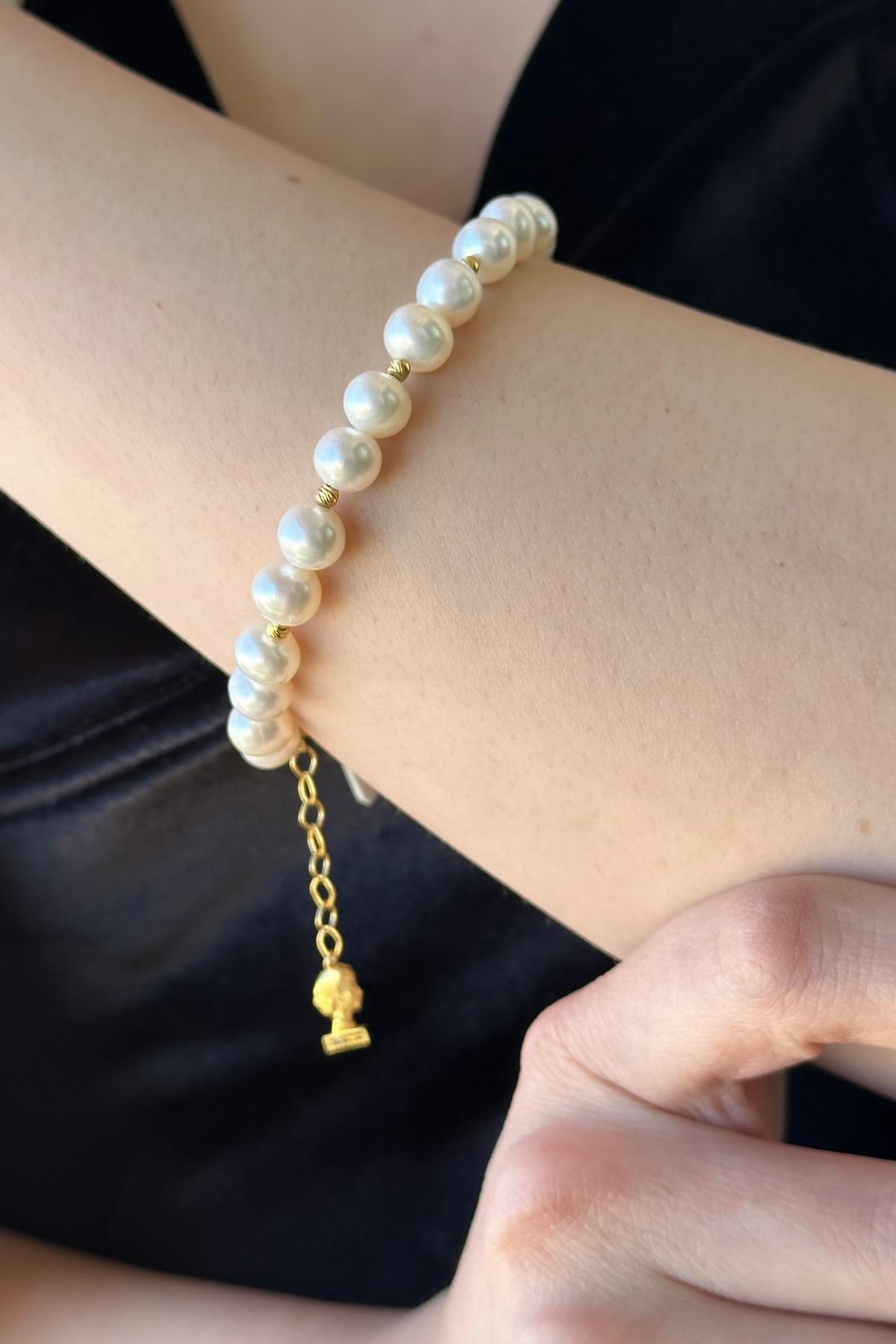 Dorika Toplu Doğal İnci Bileklik