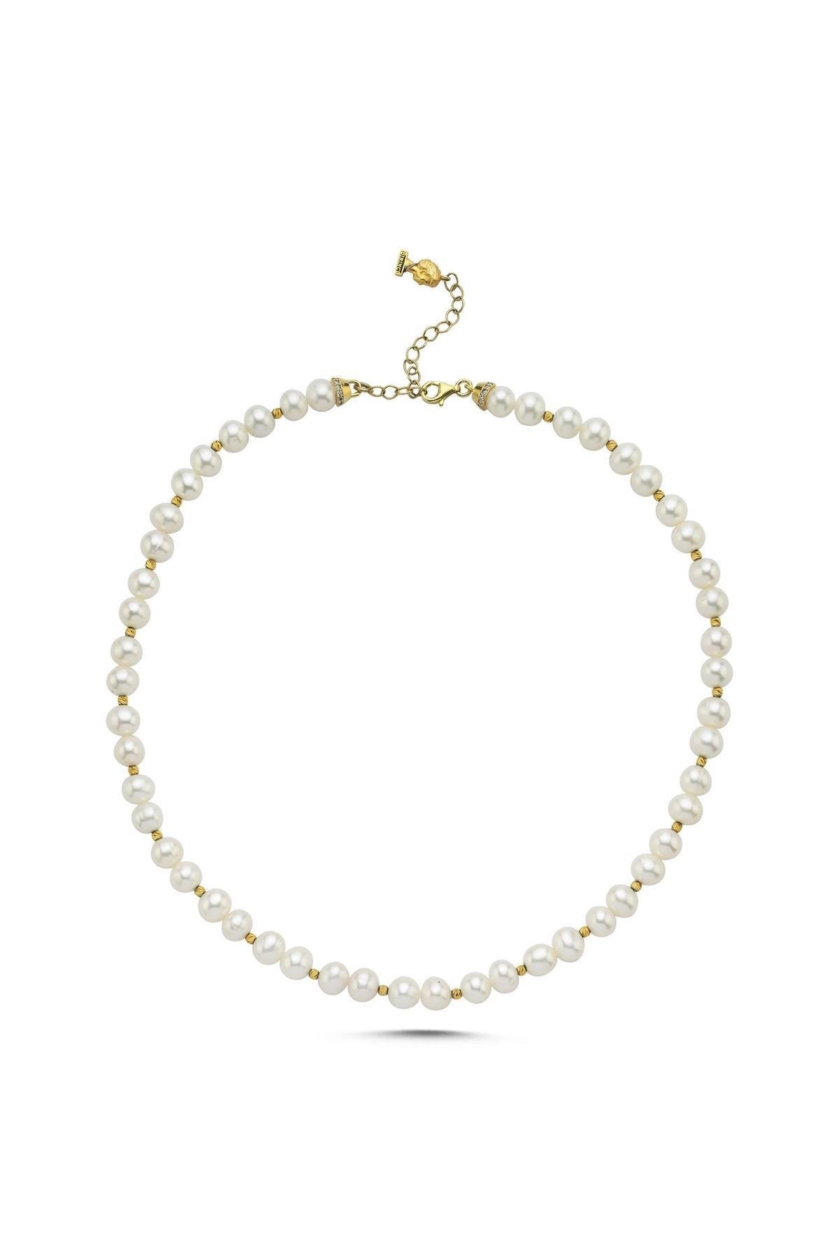 Dorika Toplu Doğal İnci Kolye