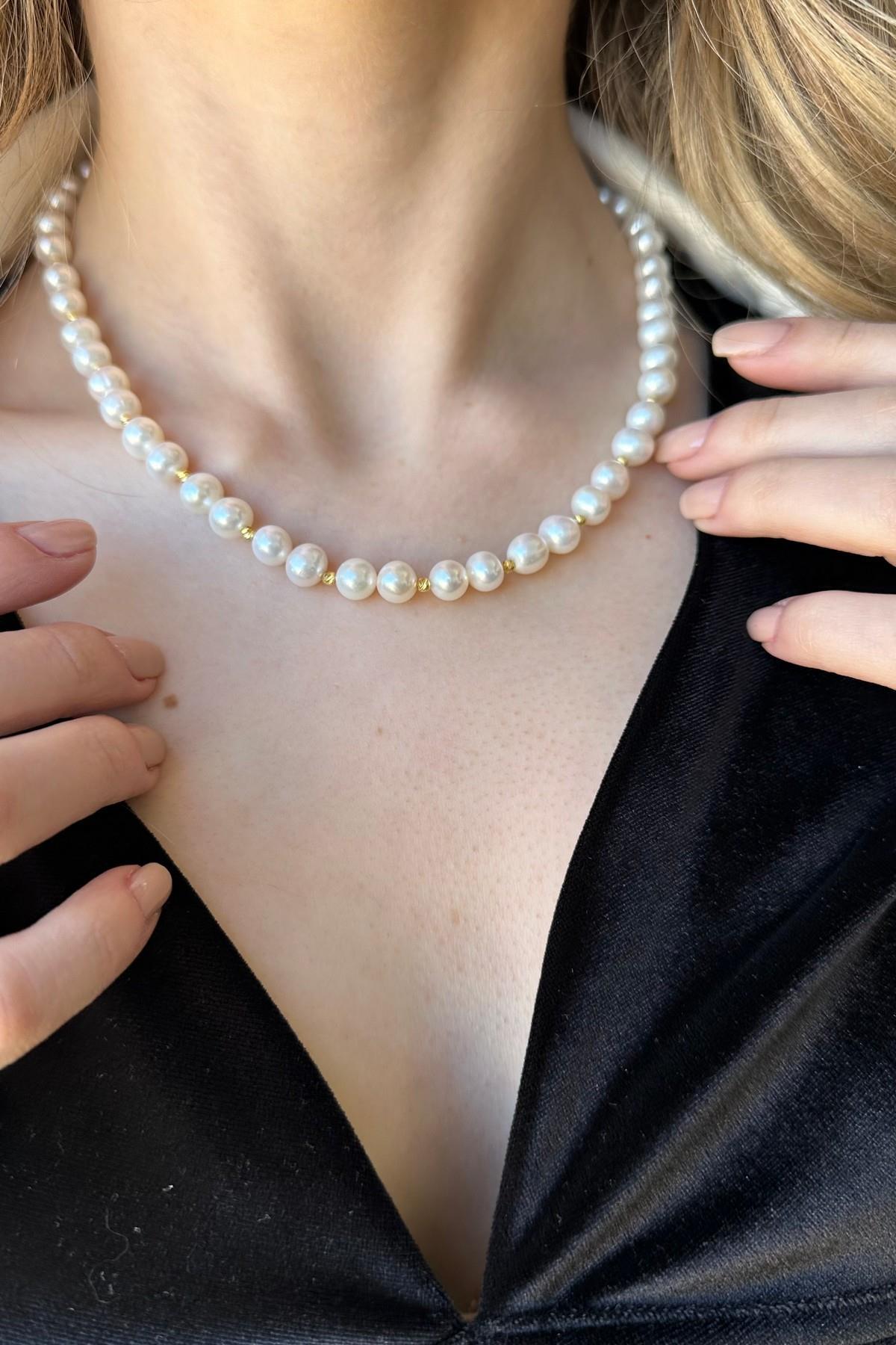 Dorika Toplu Doğal İnci Kolye