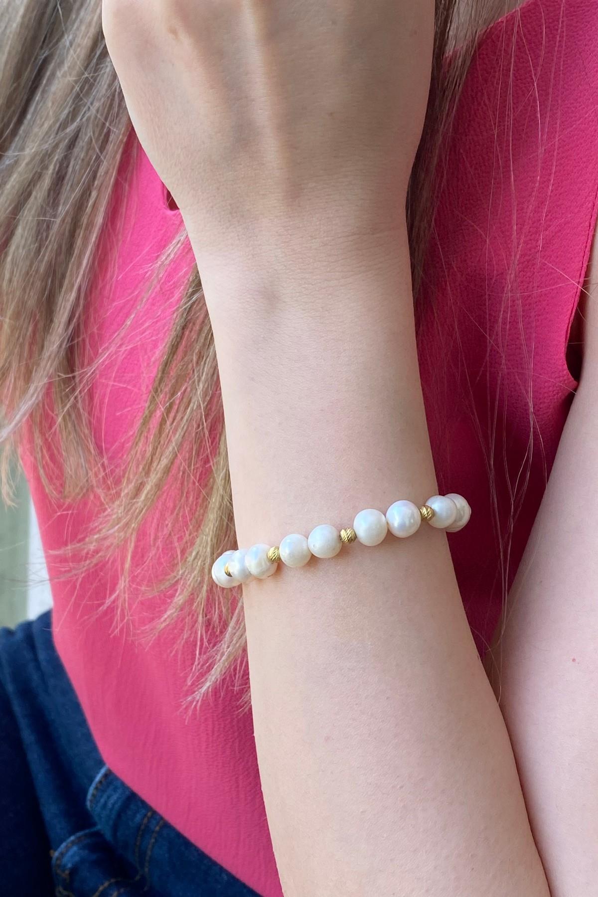 Dorika Toplu Doğal İnci Bileklik