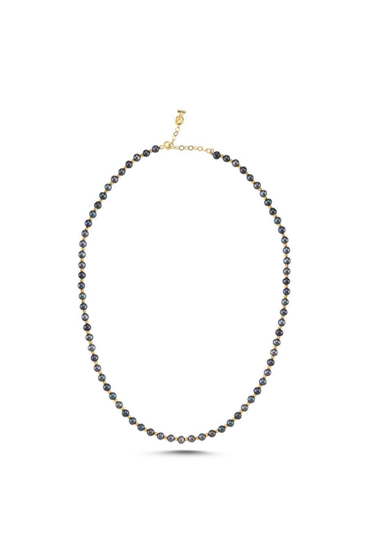 Dorika Toplu Siyah İnci Kolye