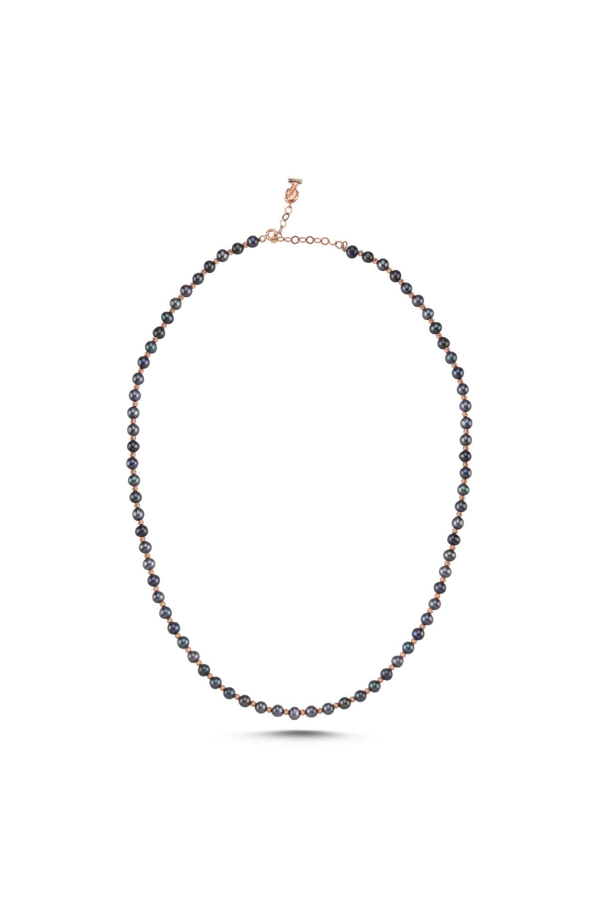 Dorika Toplu Siyah İnci Kolye