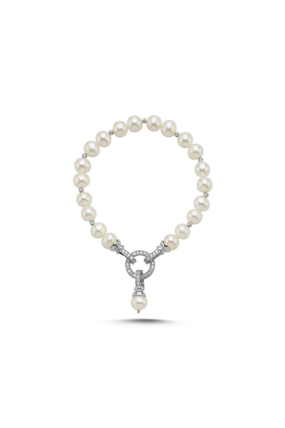 Halka Kilitli Dorikalı Doğal İnci Bileklik