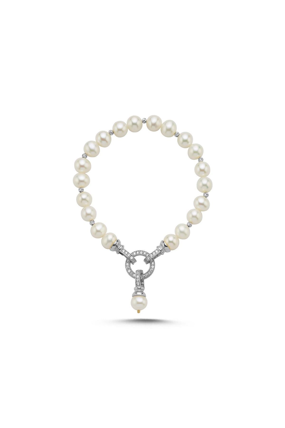 Halka Kilitli Dorikalı Doğal İnci Bileklik