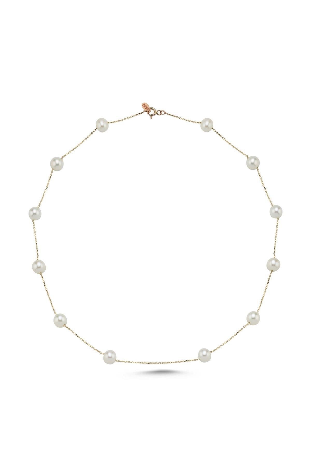 Zincir Doğal İnci Kolye