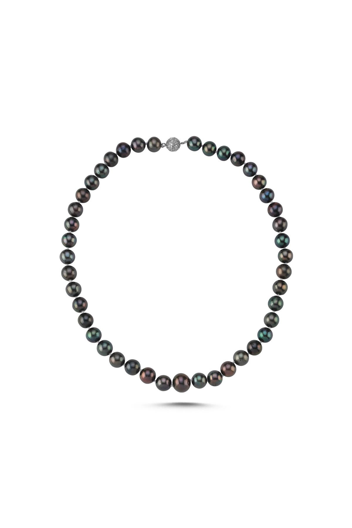 Zirkon Taşlı Doğal Kültür İncisi Kolye