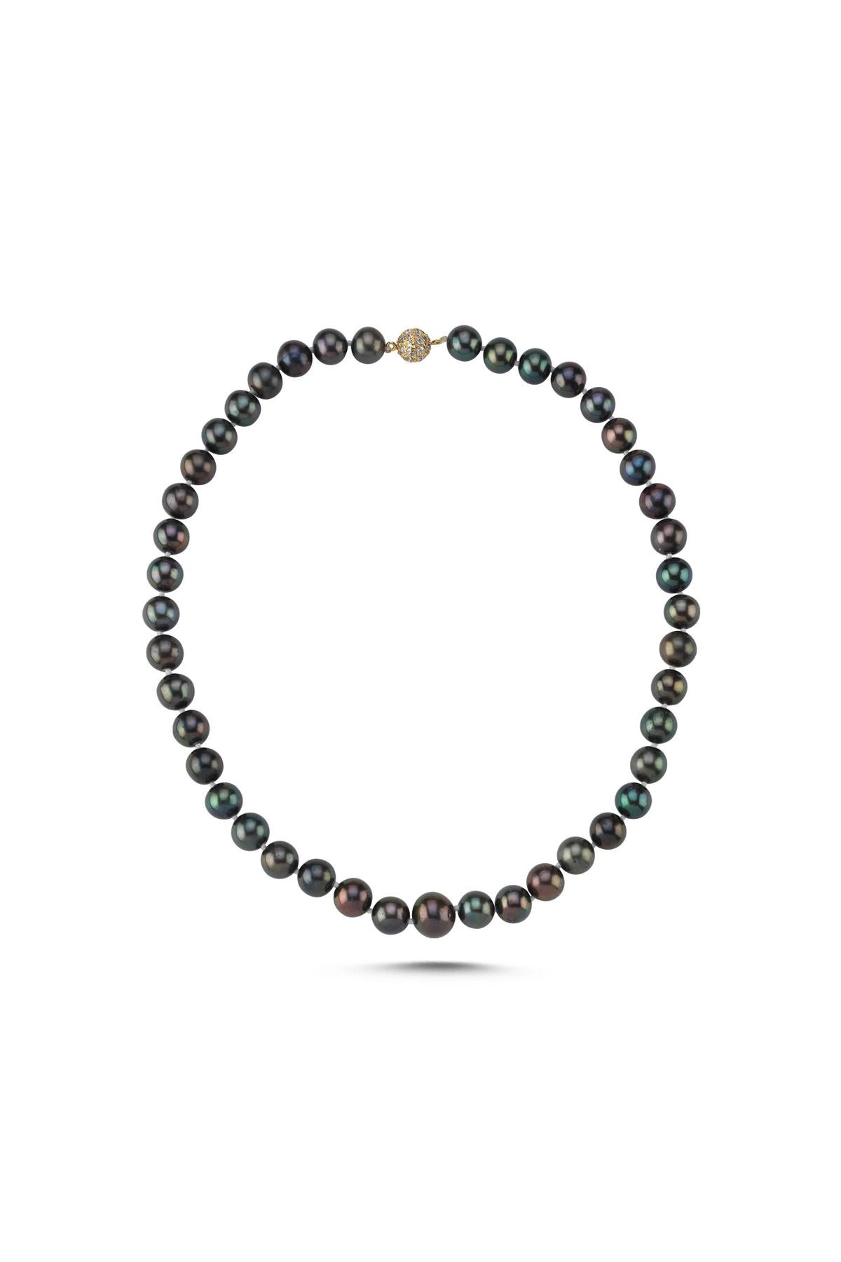 Zirkon Taşlı Doğal Kültür İncisi Kolye